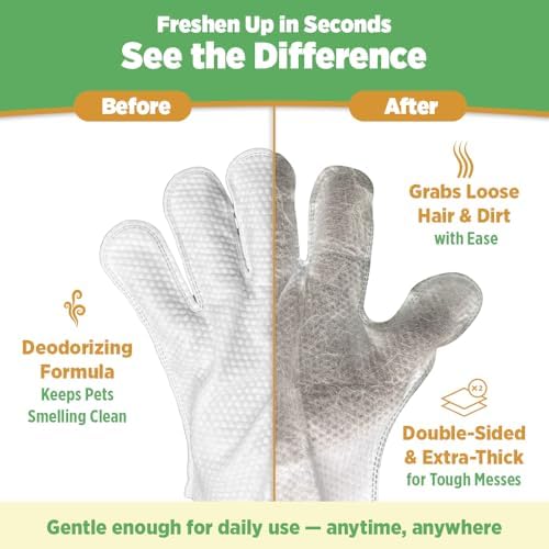 Wondurdog Pet Glove Wipes for Dogs and Cats, No Rinse Grooming, 12 Count - Image 3