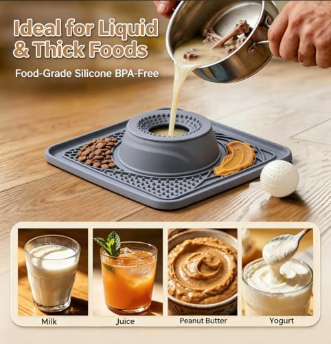 Slow Feeder Dog Bowls & Lick Mat for Liquid and Thick Treat(Grey) - Image 4