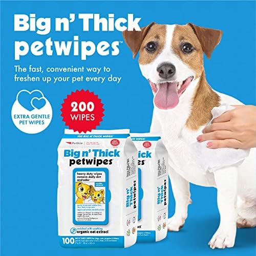 Petkin Large Pet Wipes for Dogs and Cats, 200 Count, Organic Oat Extract, Moistened with Gentle Cleaning Formula, Ideal for Home or Travel - Image 2
