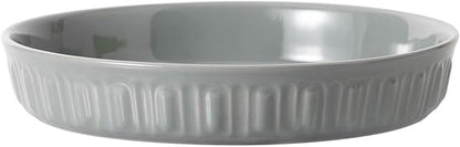 Fun Elements Shallow Dog Bowls, 8" Ceramic Dog Food Plate for Small and Medium Breeds, Non-Slip, Flat and Wide, Dishwasher Safe, Suitable for Puppies and Kittens (Grey)