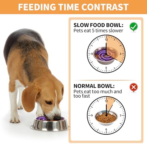 Slow Feeder Dog Bowls Insert, Bestalk Soft Silicone Slow Eating Feeder Insert with Suction Cups for Small, Medium and Large Dogs, Fit into Basic and Elevated Bowls - Image 2