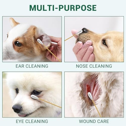 100pcs Long Cotton Swab for Dogs Ear, Large Cleaning Cotton Buds in Case - Image 7