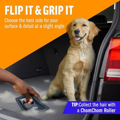 ChomChom Roller Detailer- Scraper for Pet Hair Remover and Lint - Great for CAR - Cat and Dog Hair Remover for Couch, Furniture, Carpet, Clothing and Bedding - Travel Multi-Surface Fur Removal Tool - Image 4