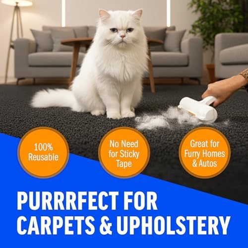 ChomChom Roller & Rake – Reusable Pet Hair Removal Roller with Rake Attachment for Cat & Dog Fur on Furniture, Couch, Carpet, Car, Rugs, Bedding & More– Portable, Eco-Friendly - Image 5