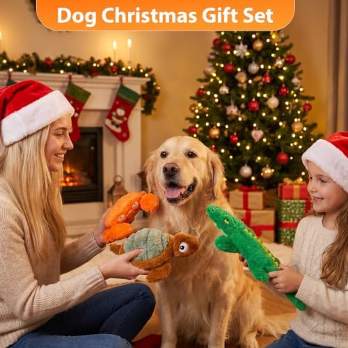 No Stuffing Dog Toys for Puppies, Small & Medium Dogs, 3 Pack Squeaky Crinkle Plush Toys for Teething & Anxiety Relief, Lightweight Interactive Animal Set to Keep Them Busy - Image 7