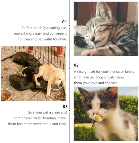Milisten Pet Fountain Cleaning Kit Cat Water Fountain Cleaning Tools with Long Handle Brush and Sponge for Dog Drinking Dispenser Reach Tight Areas Daily Pet Water Cup - Image 4