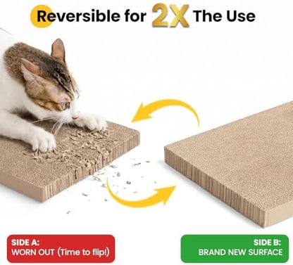 Conlun Cat Scratcher Box, Cardboard Pad, Bed for Indoor Cats, White - Image 6