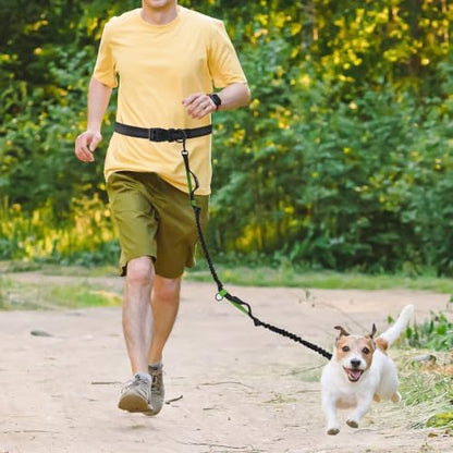 Mile High Life Hands Free Leash, Waist Leash for Dog Running Training and Jogging, Adjustable Belt with Double Padded Handle, Reflective Bungee for Medium Large Dogs (Green, 7FT) - Image 7