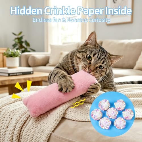 Cat Toys Pillows 3 Pack, Interactive Kicker Toy for Indoor Cat and Kitten - Image 5