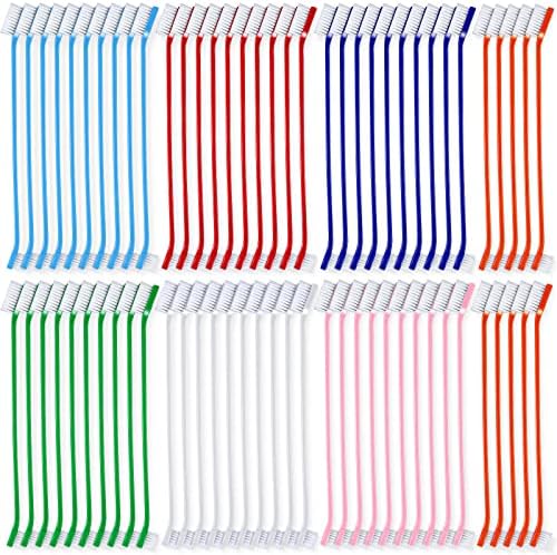 Honeydak 70 Pcs Dog Tooth Brush Dual Headed Pet Toothbrush, Colorful by Honeydak