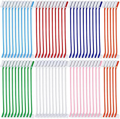 Honeydak 70 Pcs Dog Tooth Brush Dual Headed Pet Toothbrush, Colorful by Honeydak
