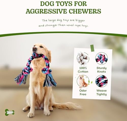 Dog Rope Toy for Large Dogs Heavy Duty Dog Chew Toys for Aggressive Chewers - Image 2