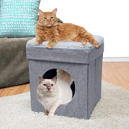 Kitty City Indoor Cat Cube Furniture, Gray Cube - Image 2