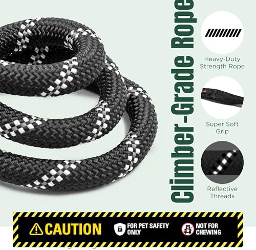 Dog Seat Belt for Car | Universal Pet Car Seatbelt with Reflective Climbing Rope, Aviation Aluminum Carabiner with 360° Swivel & Auto-Lock, Secure Safety Restraint (Carbon Black 360°) - Image 4