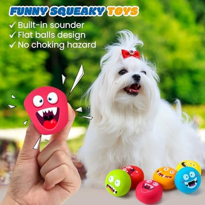 Hungdao 12 Pcs Squeaky Dog Toys, Small Dog Ball Bulk, Rubber Latex, Novelty - Image 4