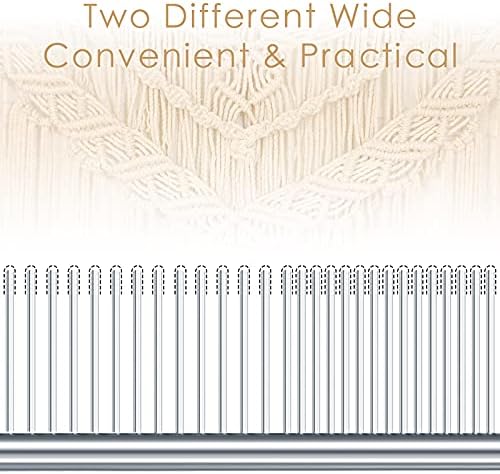 2 Pieces Macrame Comb and Tassel Brush Kit - Stainless Steel Combs for Pet Grooming, Macrame Fringe Cord and Supplies (Silver) - Image 4