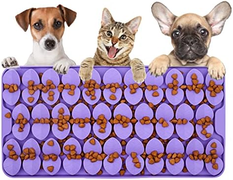 Silicone Snuffle Mat for Dogs Slow Feeder Lick Mat with Suction Cups Dogs Sniff Mat Dogs & Cats Entertainment Toys for Boredom(Purple) by CdipespPetSupplies