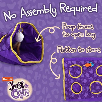 Hartz Just for Cats The Crinkler, 3-in-1 Mega Cat Toy with Silver Vine & Catnip, Crinkle Bag, Peek-a-Boo Holes, 3 Dangler Toys - Image 5