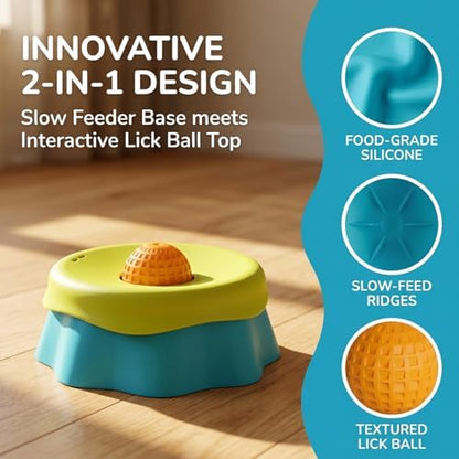 Food Grade Silicone Slow Feeder Bowl, Chew Resistant & Odorless Pet Bowl for Cats & Dogs. Anti-Slip Design for Yogurt, Puree, Juice & Liquid Food, Prevents Vomiting, Bloating and Digestive discomfort - Image 5