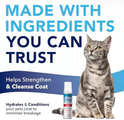 TropiClean OxyMed Waterless Dry Shampoo for Cats, Hairball Relief, 7.4oz - Image 4