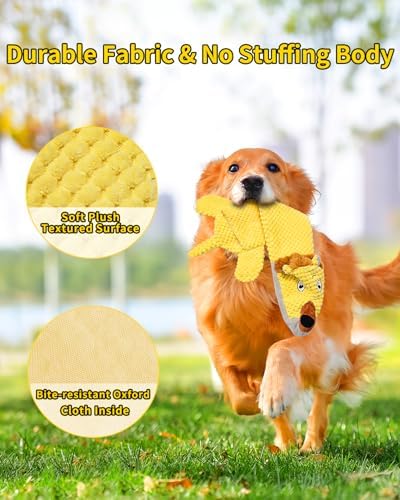 Dog Toys, Squeaky Plush No Stuffing Crinkle Dog Toy for Small Medium Large Dogs, [5 Pack] Interactive Puppy Teething Water Bottle Dog Chew Toy - Image 4