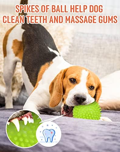 Pweituoet 3.5" Spike Dog Balls With Squeaky, Thicker and Durable, 2 Pack Chew Toys for Clean Teeth Training, Ball Toys for Aggressive Chewers, Puppy Small Medium Large Dogs - Image 5