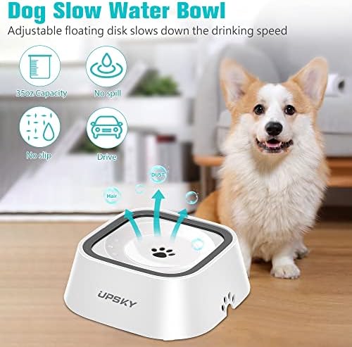 UPSKY 35oz No-Spill Pet Water Bowl, Slow Water Feeder for Dogs and Cats - Image 5