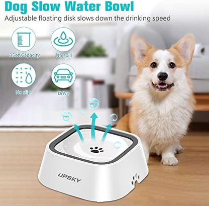 UPSKY 35oz No-Spill Pet Water Bowl, Slow Water Feeder for Dogs and Cats - Image 5