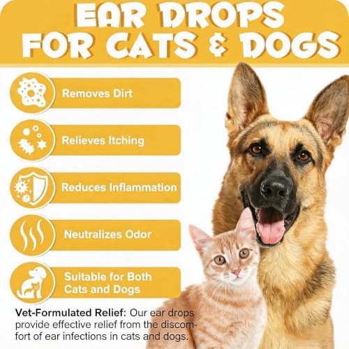 20ml Dog Ear Drops & Cat Ear Cleaner, Gentle Pet Ear Cleaning Solution, Alcohol Free, Ear Wax Removal, with Centella Asiatica, Helps Reduce Odor & Soothe Discomfort - Image 5