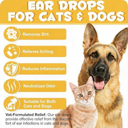 20ml Dog Ear Drops & Cat Ear Cleaner, Gentle Pet Ear Cleaning Solution, Alcohol Free, Ear Wax Removal, with Centella Asiatica, Helps Reduce Odor & Soothe Discomfort - Image 5