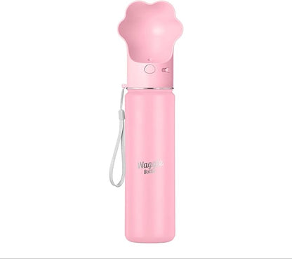 Stainless Steel Dog Travel Water Bottle, Vacuum Insulated Portable Dog Water Dispenser, Drink Cup and Snack Container On The Go, Outdoor Walking, Hiking, Travel (Pink, 22oz)