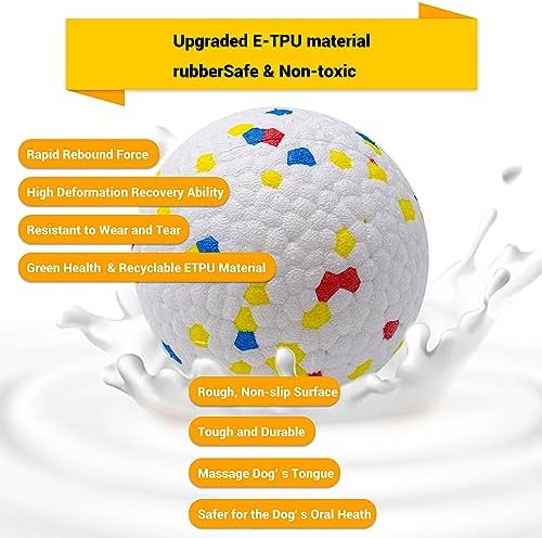 Dog Balls Toys for Aggressive Chewers, Indestructible Durable Bouncy Floating Balls for Dogs to Fetch, Durable Solid Rubber Ball for Training Dog(4 PCS) - Image 2