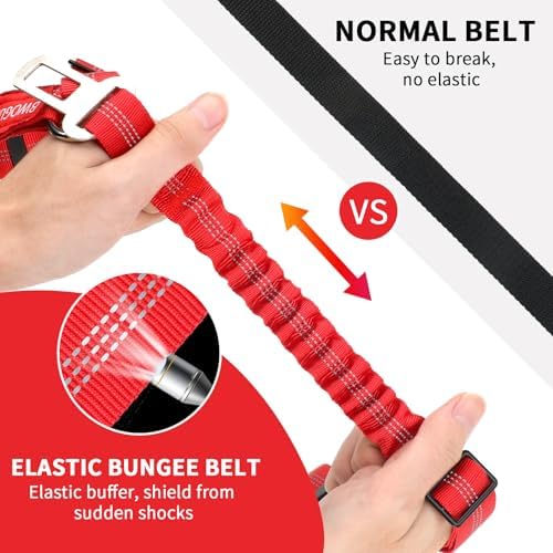 BWOGUE 2 Pack Dog Seat Belt for Car, Elastic Bungee Buffer Safety Seat Belt - Image 3