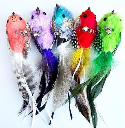 Cat Feather Toys Refill, 5 Pieces Attachments Feathers Bird for Cat Wand - Image 4