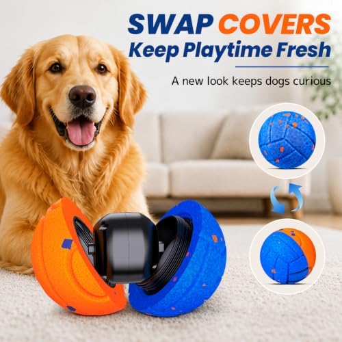 Smart Interactive Dog Toy to Keep Them Busy, Automatic Moving, E-TPU Material, 3 Interactive Modes, IPX7 Waterproof, USB Rechargeable, Active Rolling Ball for Puppy, Medium and Large Dogs (Blue) - Image 5