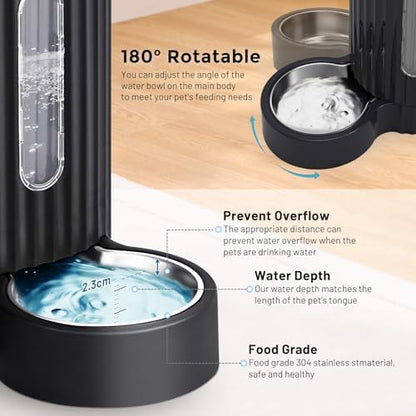 ZOMISIA Gravity Cat Food and Water Dispenser, 2 in 1 Automatic CatFeeder - Image 4