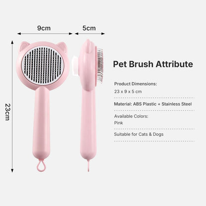 Cat Brush Dog Brush, Self Cleaning Slicker Brush, Suitable for Shedding & Haired Pets, Shedding Hair Removal Tool for Indoor Cats and Dogs, Easy to Clean - Image 3