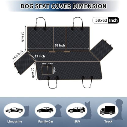 PureFit 100% Waterproof Dog Car Seat Cover for Back Seat - Image 3