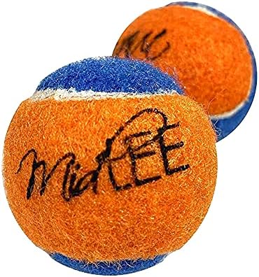 Midlee Squeaky Mini Tennis Ball for Dogs 1.5"- Pack of 12 (Orange/Blue) - Image 2