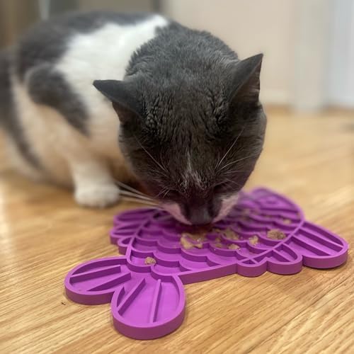 SPOT Soother Lick Mat-Licking Mat for Cats, Kittens, Medium and Large Dogs and Puppies, Food Grade Rubber, Anxiety Reliever, Dog Peanut Butter Lick Pad, Slow Feeder, 9.75inch, Fish (Pack of 2) - Image 4