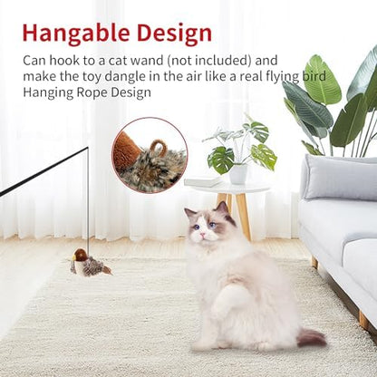 PETGEEK Gigwi Bird Cat Toy Simulated Chirping Bird Cat Toy, Fake Bird Cat Toys for Indoor Cats, Melody Chaser Cat Toys with Hanging Loop for Bored Indoor Adult Cats Kittens Interactive Play (Bird) - Image 3