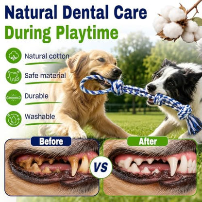 Dog Rope Toys for Aggressive Chewers, 2 Pack Tough Dog Chew Toys - Image 5