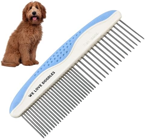 Metal Comb for Dogs, Dog Grooming Detangler Combs For Matted Hair, Small by WeLoveDoodles