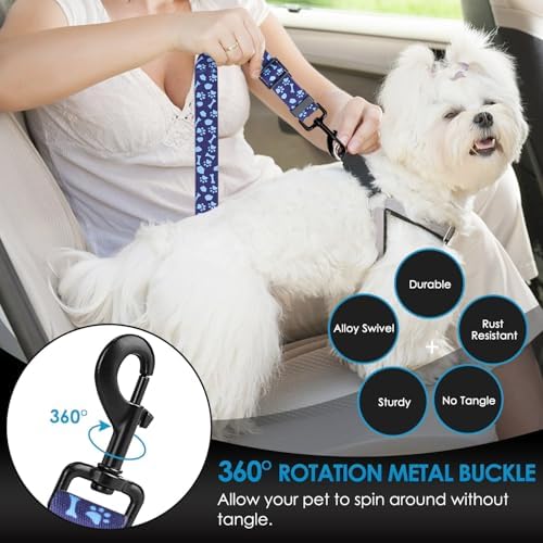 Lukovee Dog Seat Belt, 2 Pack, 3-in-1 Headrest & Seatbelt Clip & Latch - Image 6
