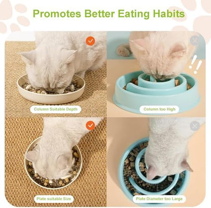 Slow Feeder Bowl for Cats and Small Dogs,Cilkus Fish Pool Design, Fun Interactive Bloat Stop Puzzle Feeder Bowl Healthy Eating Diet Made of Melamine Food Grade Material - Image 5