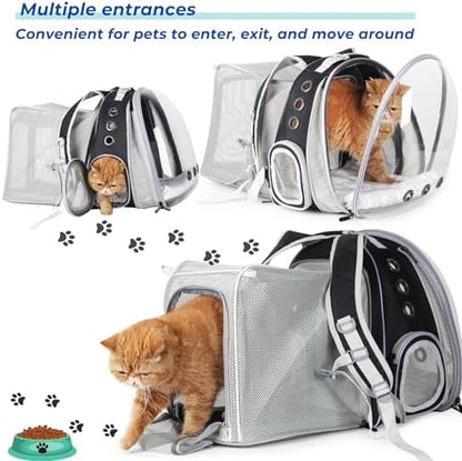 Lollimeow Expandable Cat Backpack Carrier for Large Cats & Small Dogs - Airline Approved Pet Bubble Backpack with Dual-Side Expansion, Perfect for Travel, Hiking & Outdoor Adventures, Up to 16lbs - Image 6
