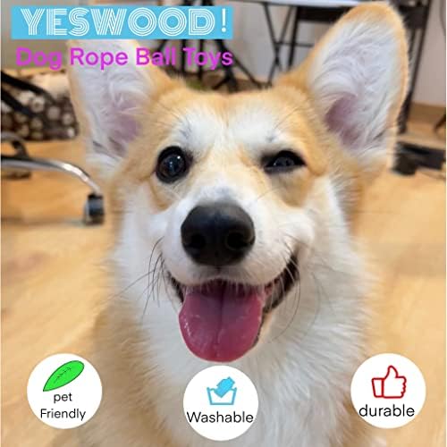 YESWOOD! Rope Balls for Dogs Small Breed,3-Pack Pink Cute Dog Teething Toy - Image 7