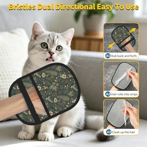 Playa Wildflower Pet Hair Removal Glove Brush Hair Remover Tool for Carpet - Image 6