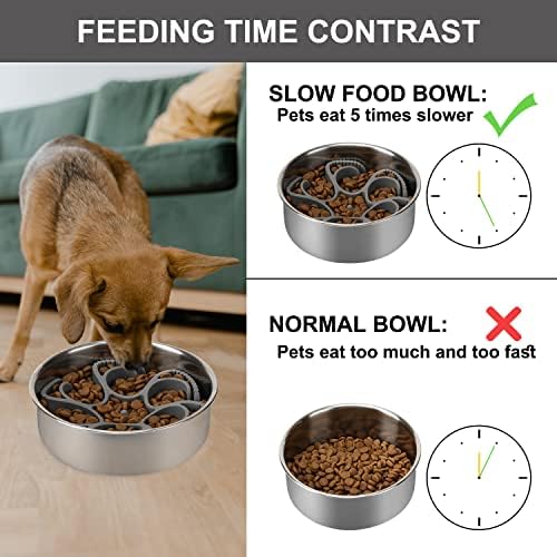 Dog Slow Feeder Bowls 2 PCS Silicone Spiral Pet Food Feeder Insert - Image 2