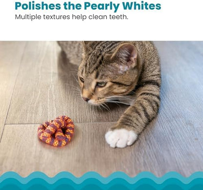 Catstages Plaque Away Pretzel Cat Toy – Interactive Catnip Dental Chew Toy to Help Clean Teeth, Fun for Play and Chewing, Orange (Pack of 2) - Image 4